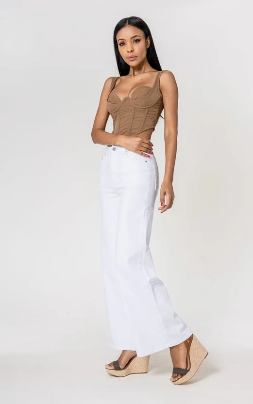 DENIM TIRO ALTO ANCHOS NINA CARTER BLANCO