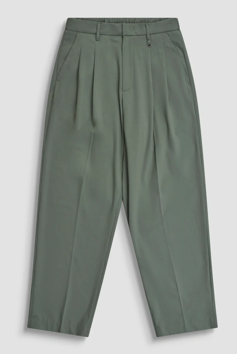 PANTALONES MORATO WIDE LEG FIT «LEON» DE MEZCLA DE VISCOSA ELÁSTICA VERDE