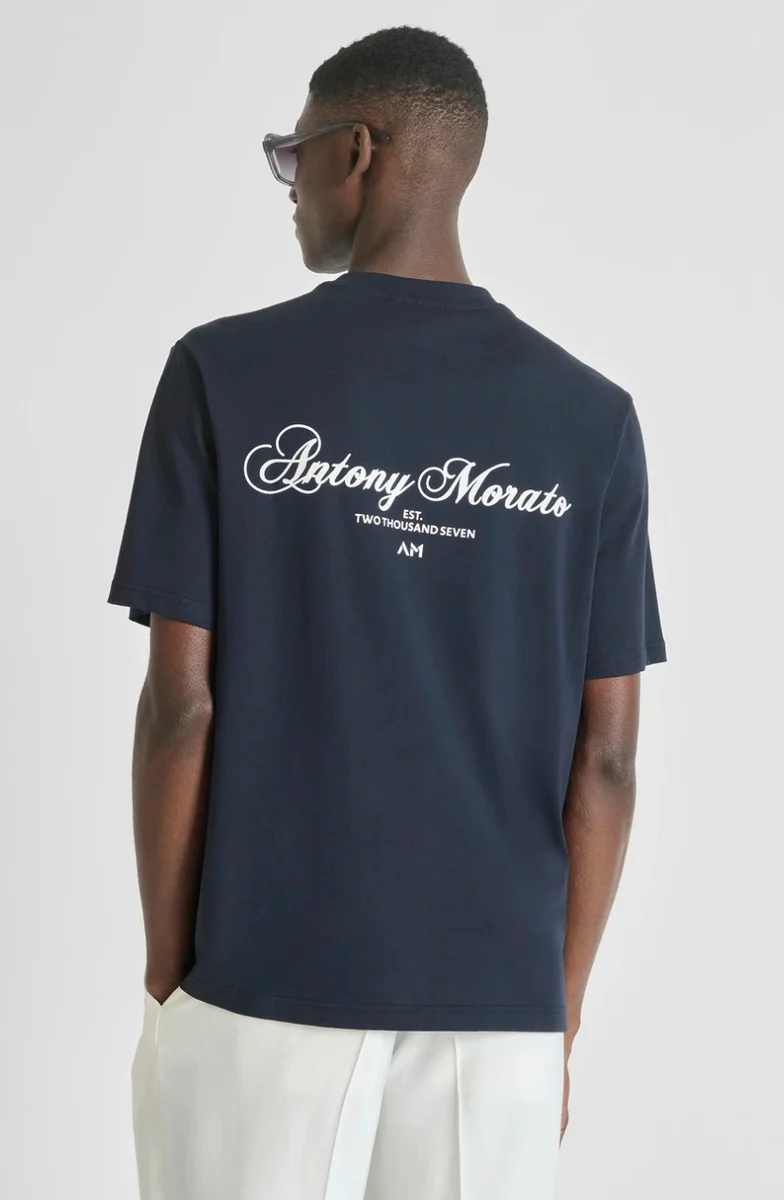 CAMISETA MARATO DE AJUSTE RELAJADO EN JERSEY DE ALGODÓN CON DOBLE ESTAMPADO