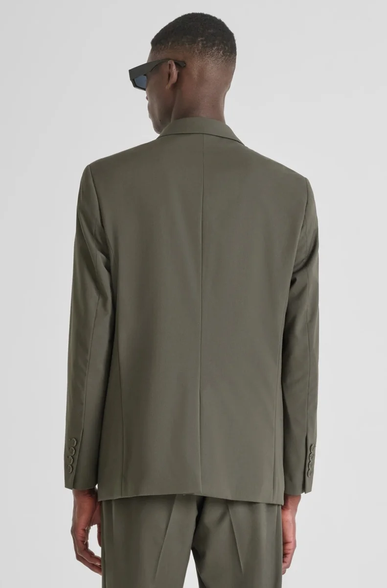 CHAQUETA MORATO CRUZADA REGULAR FIT “ALAN” EN VISCOSA ELÁSTICA VERDE