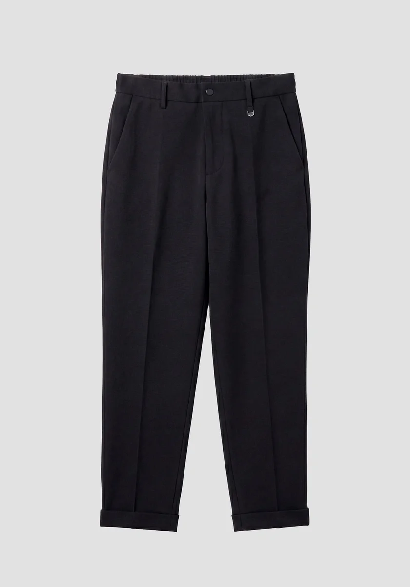 Pantalones Morato "Boris" negros regular fit en piqué de viscosa