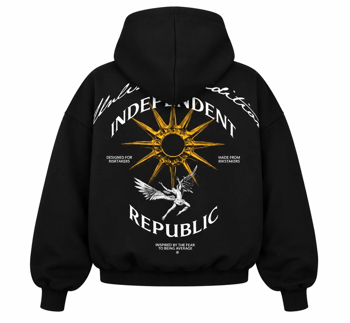 Sudadera Independent Republic  con capucha negra Icarus © ilimitada