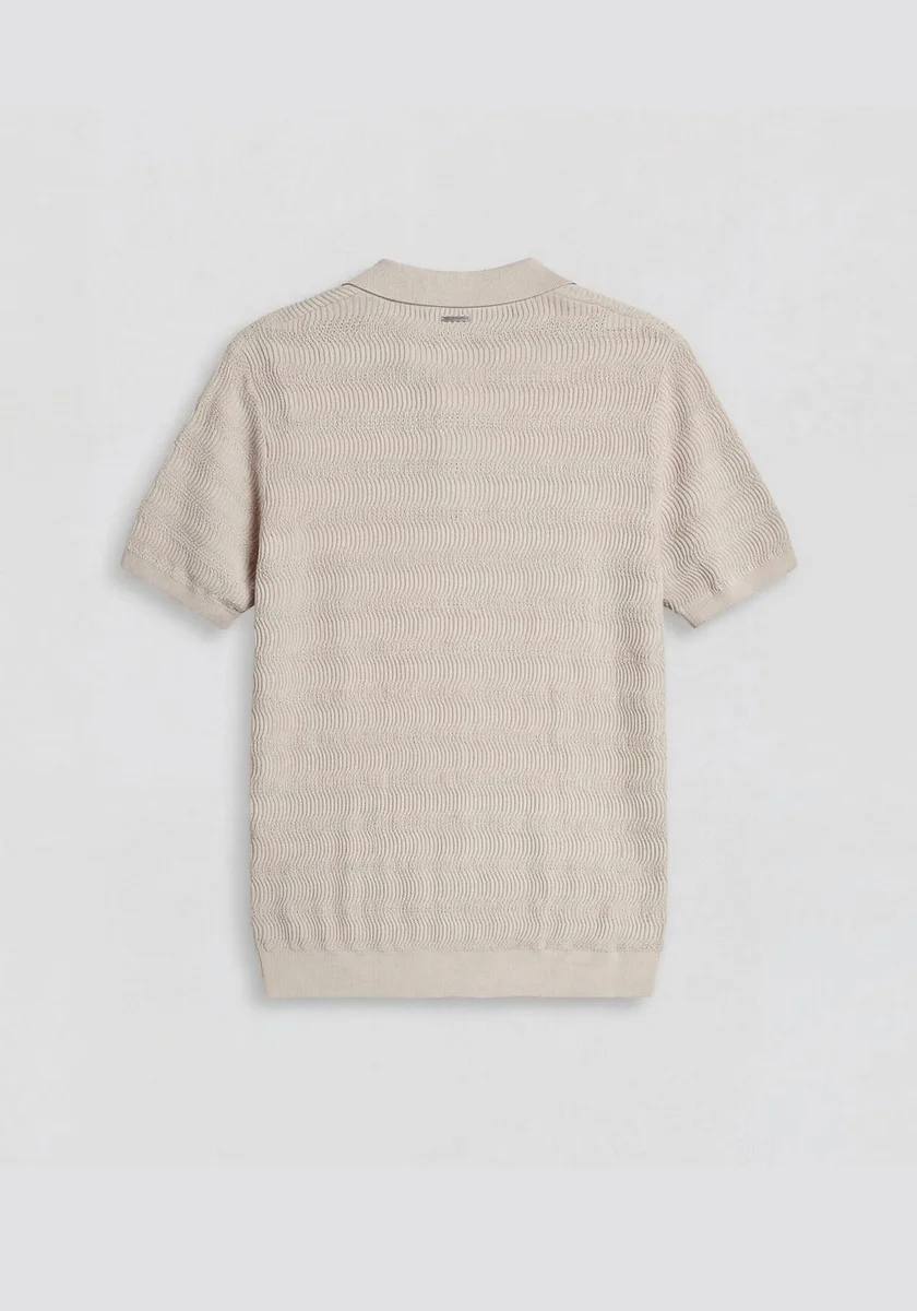 Polo Morato regular fit beige con cremallera