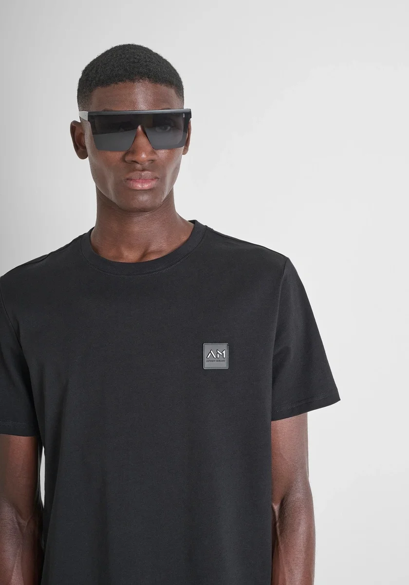 CAMISETA REGULAR FIT DE PUNTO DE ALGODÓN CON PEQUEÑO LOGOTIPO ESTAMPADO