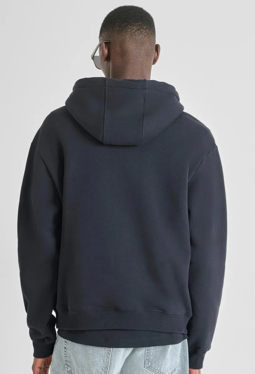 SUDADERA ANTONY MORATO CON CAPUCHA REGULAR FIT EN MEZCLA DE ALGODÓN AZUL