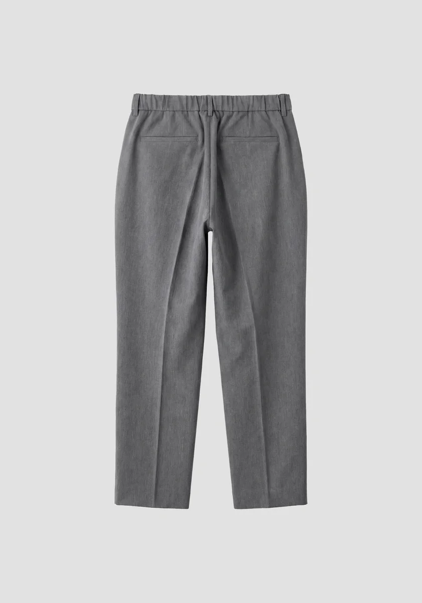 Pantalones Morato "Alan" gris jaspeado medio relaxed fit en sarga de viscosa