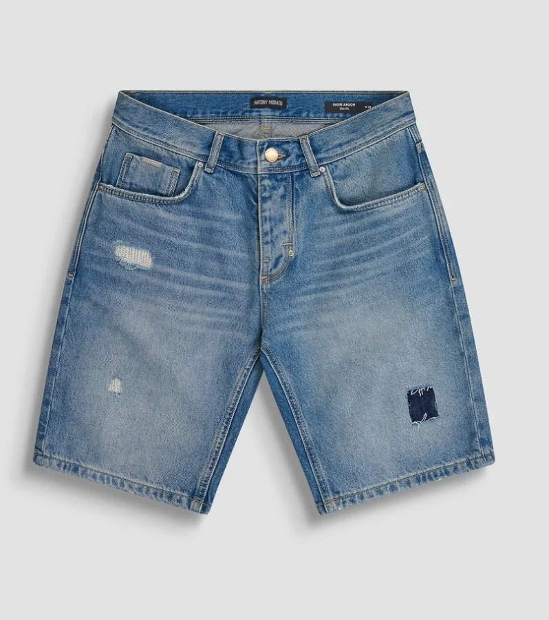 PANTALONES MORATO CORTOS SLIM FIT «ARGON» DE TEJIDO VAQUERO CLARO