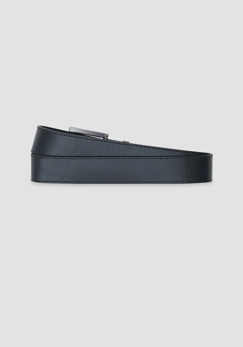 Cinturón Morato negro h.35 en piel de becerro con hebilla logo 3D