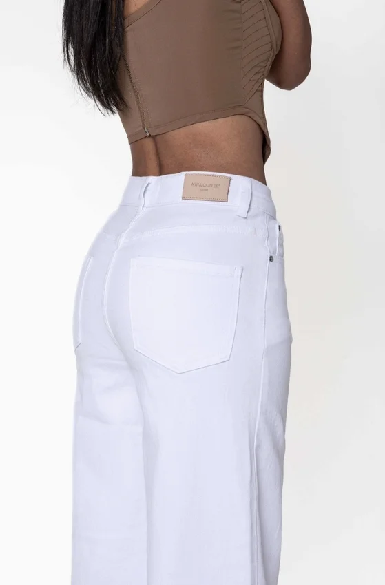 DENIM TIRO ALTO ANCHOS NINA CARTER BLANCO