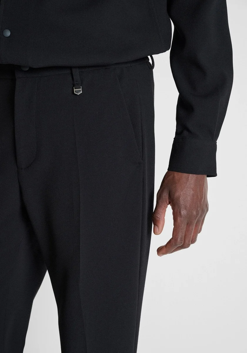 Pantalones Morato "Boris" negros regular fit en piqué de viscosa
