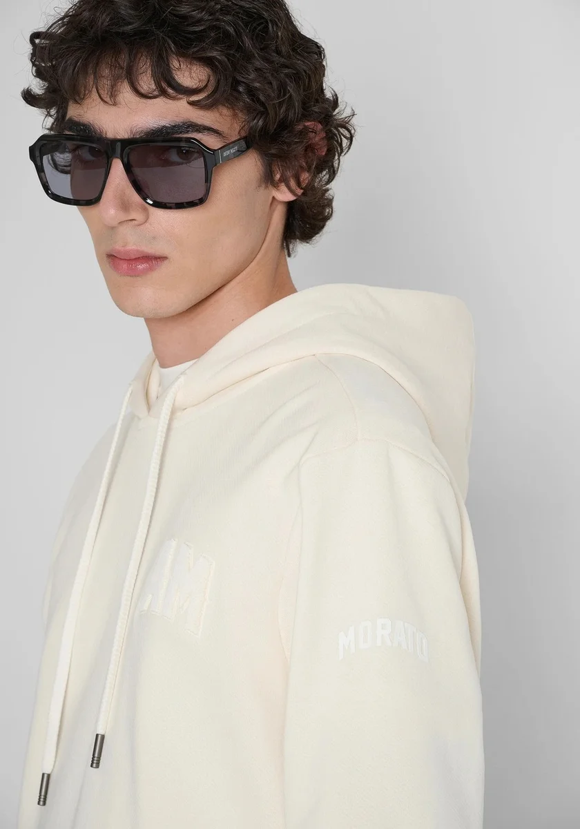 SUDADERA MORATO BEIGE CON CAPUCHA 