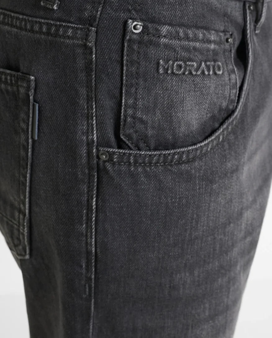 VAQUEROS MORATO REGULAR ANKLE LENGTH FIT «HENRY» EN DENIM NEGRO