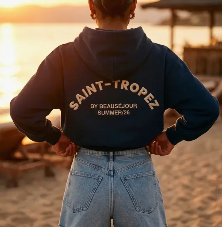 Sudadera con capucha azul marino Saint-Tropez Beauséjour París AZUL