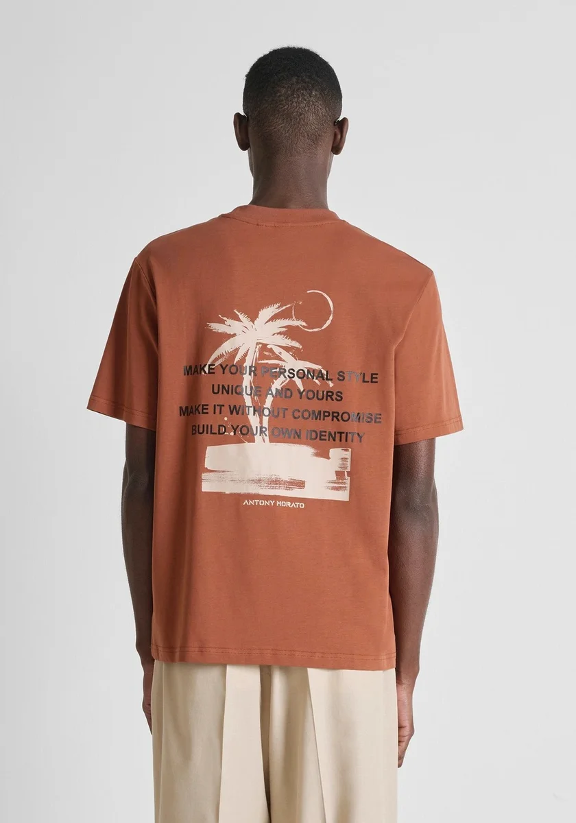 CAMISETA MORATO RELAXED FIT DE PUNTO DE ALGODÓN CON ESTAMPADO MOHO