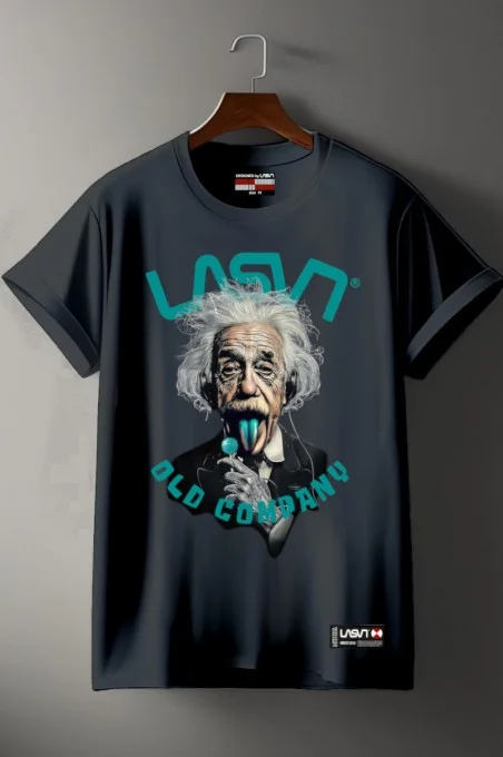 CAMISETA LASAL OLD EINS NEGRO DESGASTADO