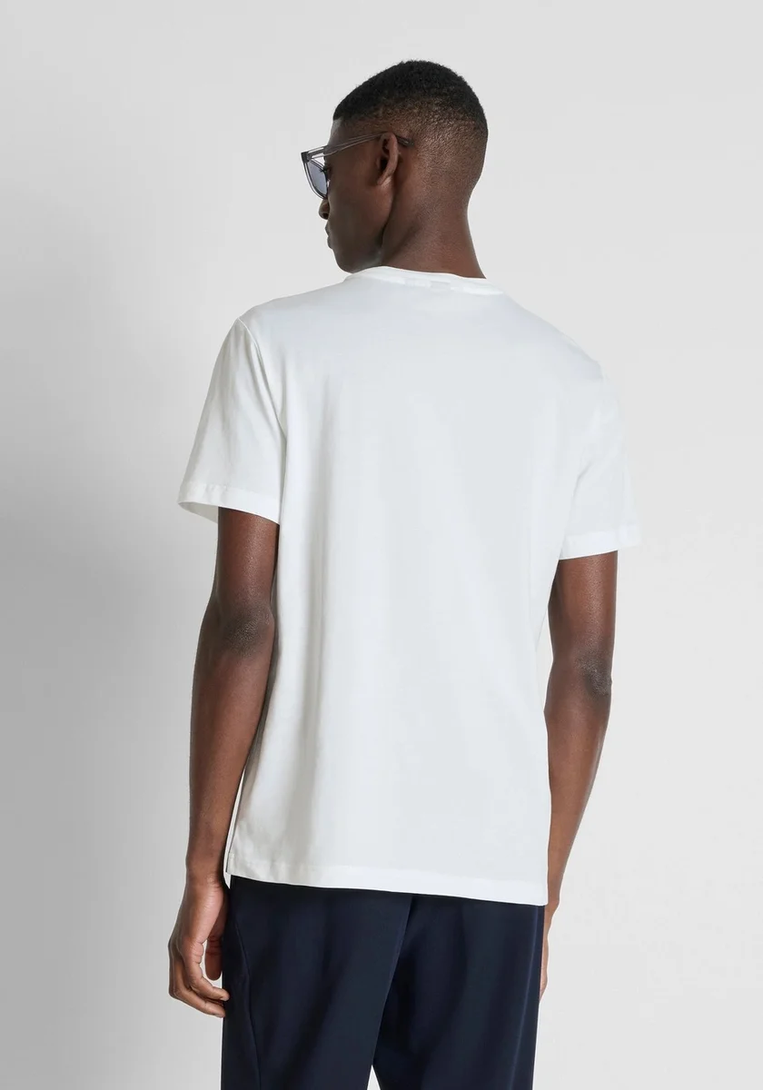 Camiseta Morato color crema regular fit en punto jersey de algodón con logo plata mate estampada