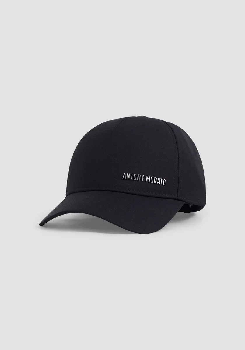 Gorra Morato baseball negro en sarga de viscosa con logo 3D y cierre ajustable