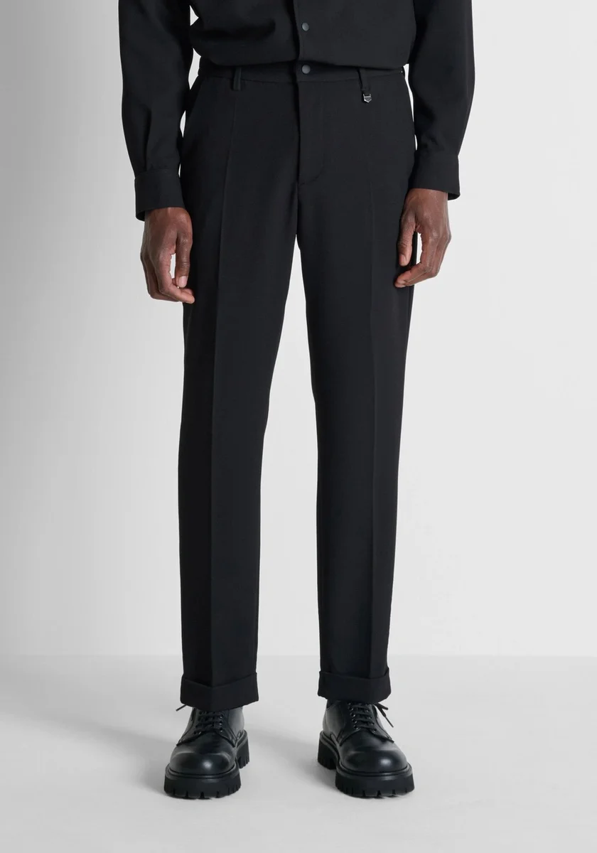 Pantalones Morato "Boris" negros regular fit en piqué de viscosa