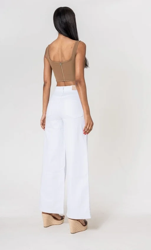DENIM TIRO ALTO ANCHOS NINA CARTER BLANCO
