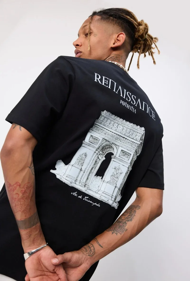 Camiseta en corte recto Campos eliseos