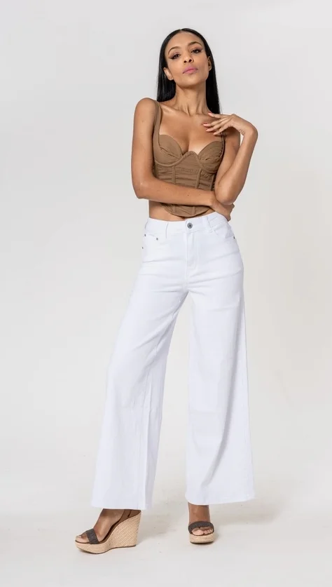 DENIM TIRO ALTO ANCHOS NINA CARTER BLANCO