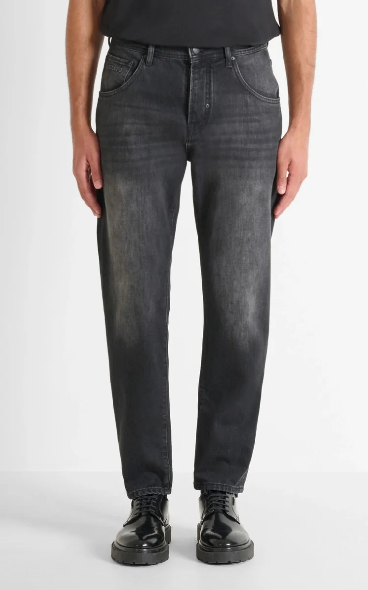 VAQUEROS MORATO REGULAR ANKLE LENGTH FIT «HENRY» EN DENIM NEGRO