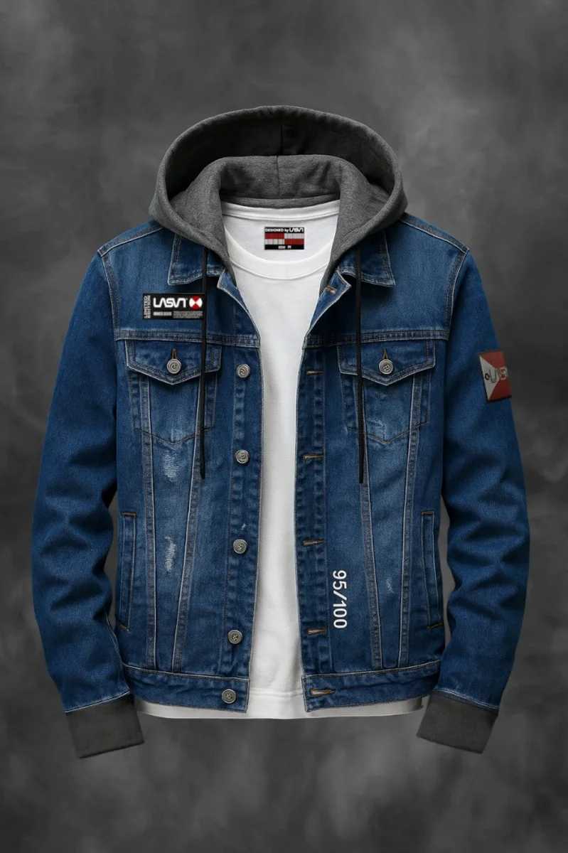 Cazadora vaquera de hombre LaSaL BASIC azul