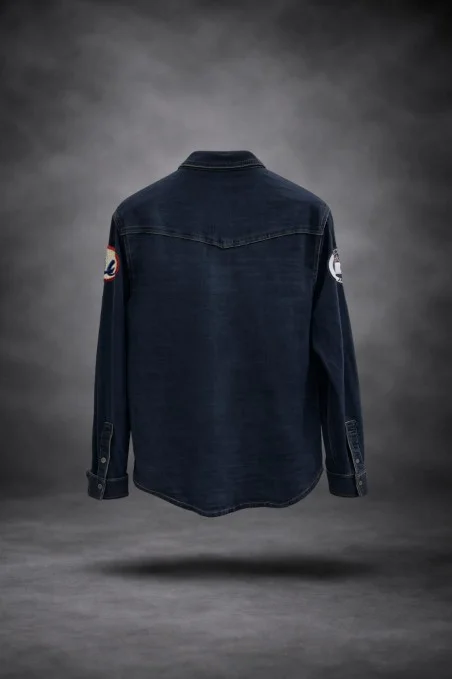 RESERVA-Sobrecamisa de hombre Lasal denim ZERO azul Medio
