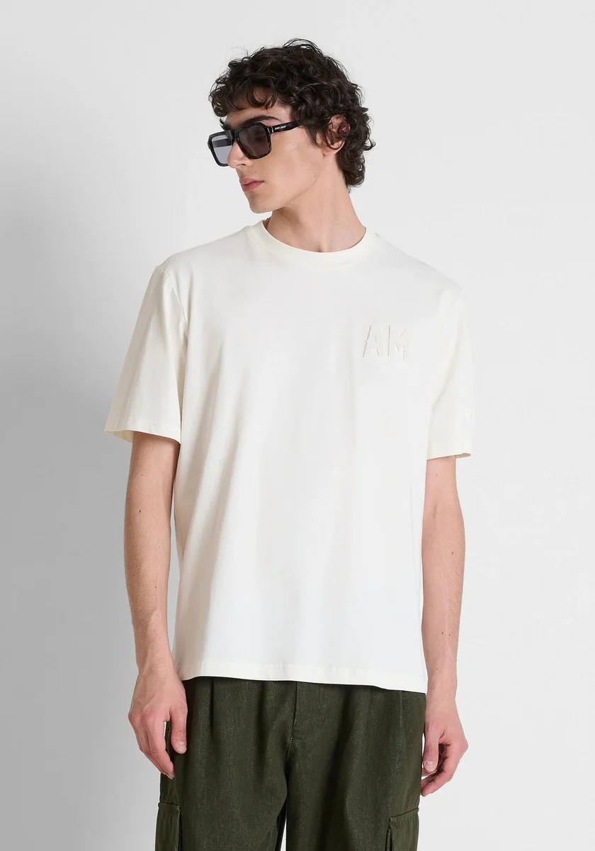 Camiseta Morato color mantequilla relaxed fit en punto jersey de algodón