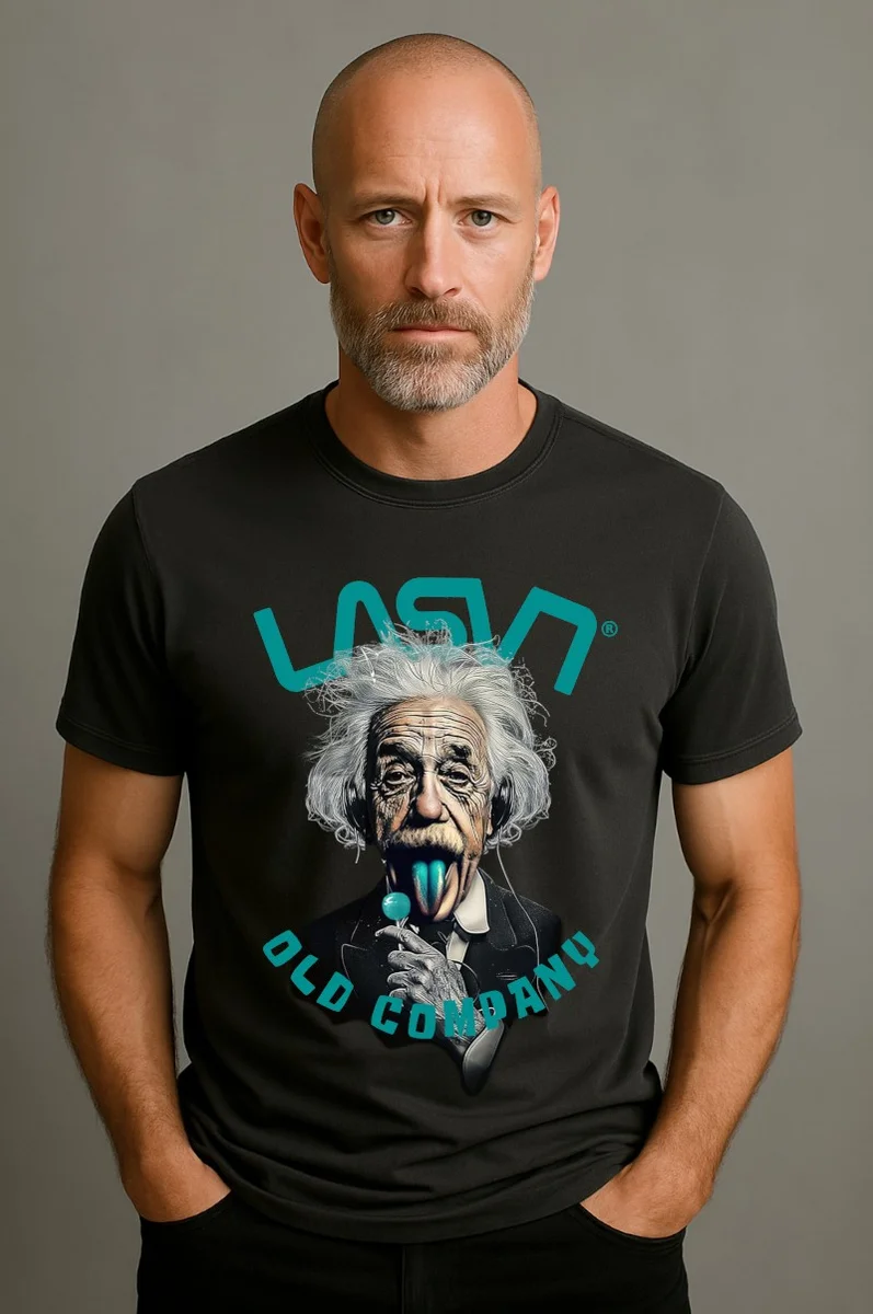 CAMISETA LASAL OLD EINS NEGRO DESGASTADO
