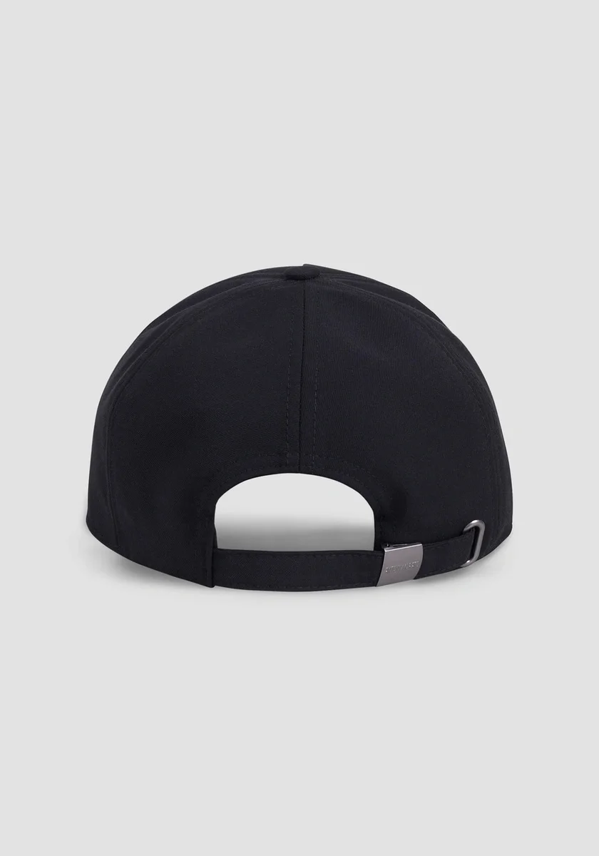 Gorra Morato baseball negro en sarga de viscosa con logo 3D y cierre ajustable