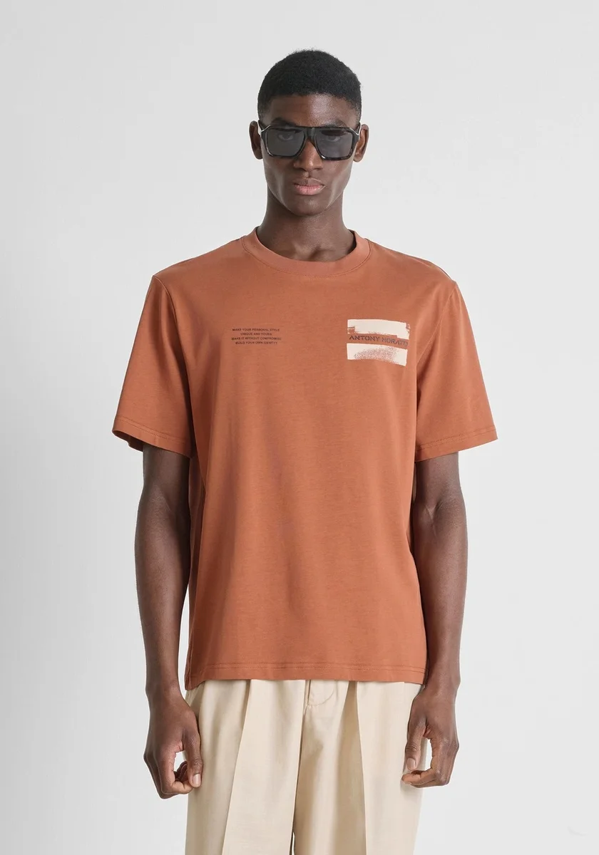 CAMISETA MORATO RELAXED FIT DE PUNTO DE ALGODÓN CON ESTAMPADO MOHO