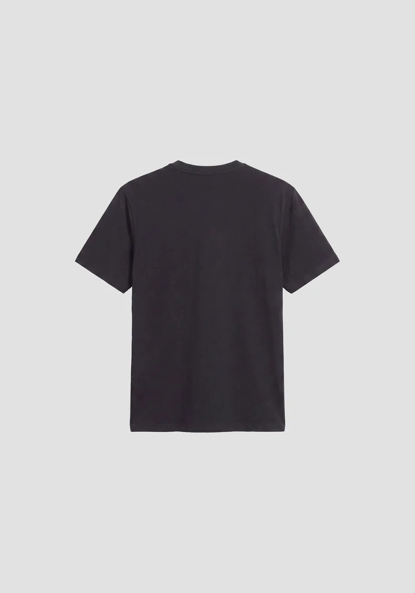 Camiseta Morato negra regular fit en punto jersey de algodón con logo mate y estampado flock