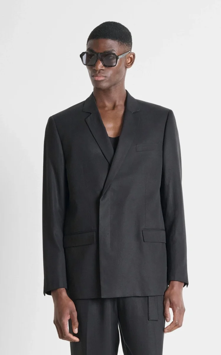 CHAQUETA MORATO DE DOBLE BOTONADURA REGULAR FIT «ALAN» EN MEZCLA DE LYOCELL Y LINO