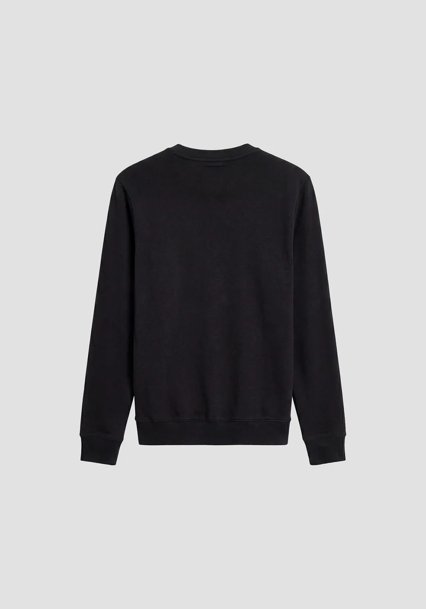 Sudadera Morato interlock black logo plata 