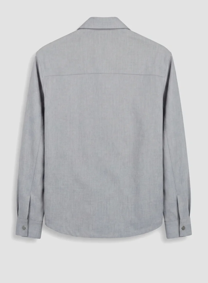 CAMISA MORATO REGULAR FIT «TIRANA» DE MEZCLA DE VISCOSA COMPUESTA ELÁSTICA GRIS
