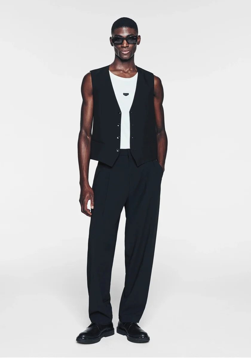 CAMISETA MORATO SIN MANGAS REGULAR FIT DE ALGODÓN CON PLACA CON LOGOTIPO BLANCA