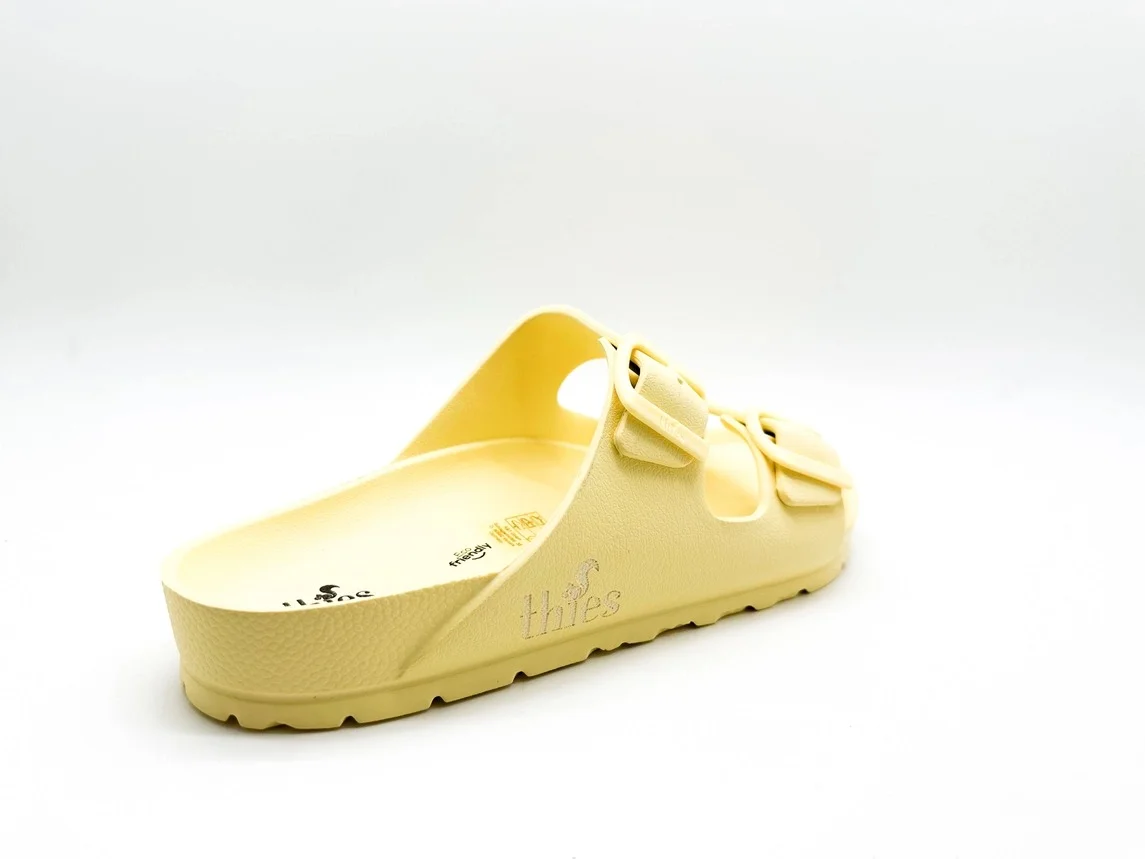 Sandalias veganas Ecofoam thies 1856 ® en limón sorbete