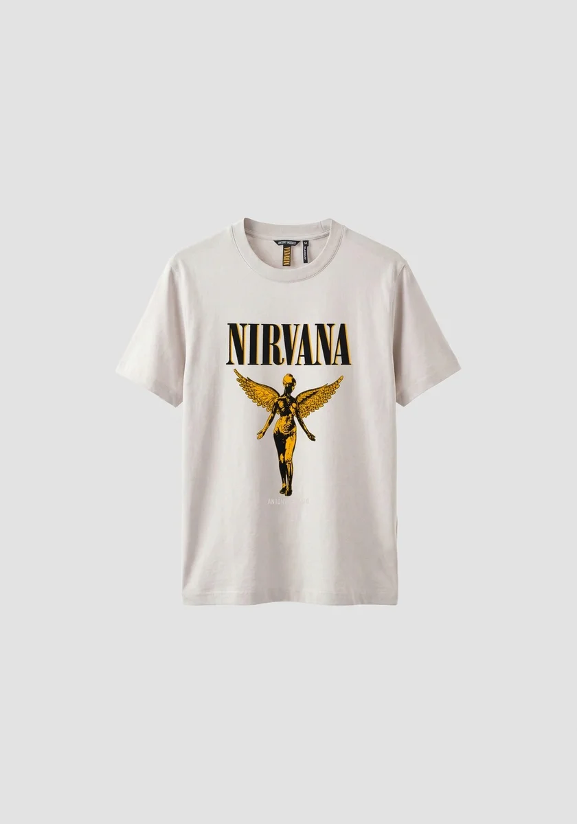 Camiseta Morato Nirvana de algodón con corte relaxed y estampado flock