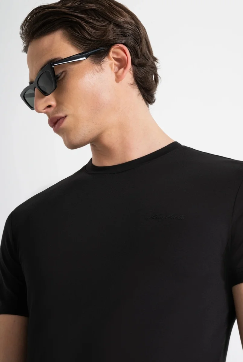 CAMISETA ANTONY MORATO SUPER SLIM FIT DE ALGODÓN ELÁSTICO CON LOGOTIPO ESTAMPADO