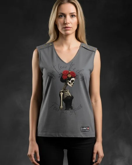 Camiseta de mujer LaSaL CHAOS gris