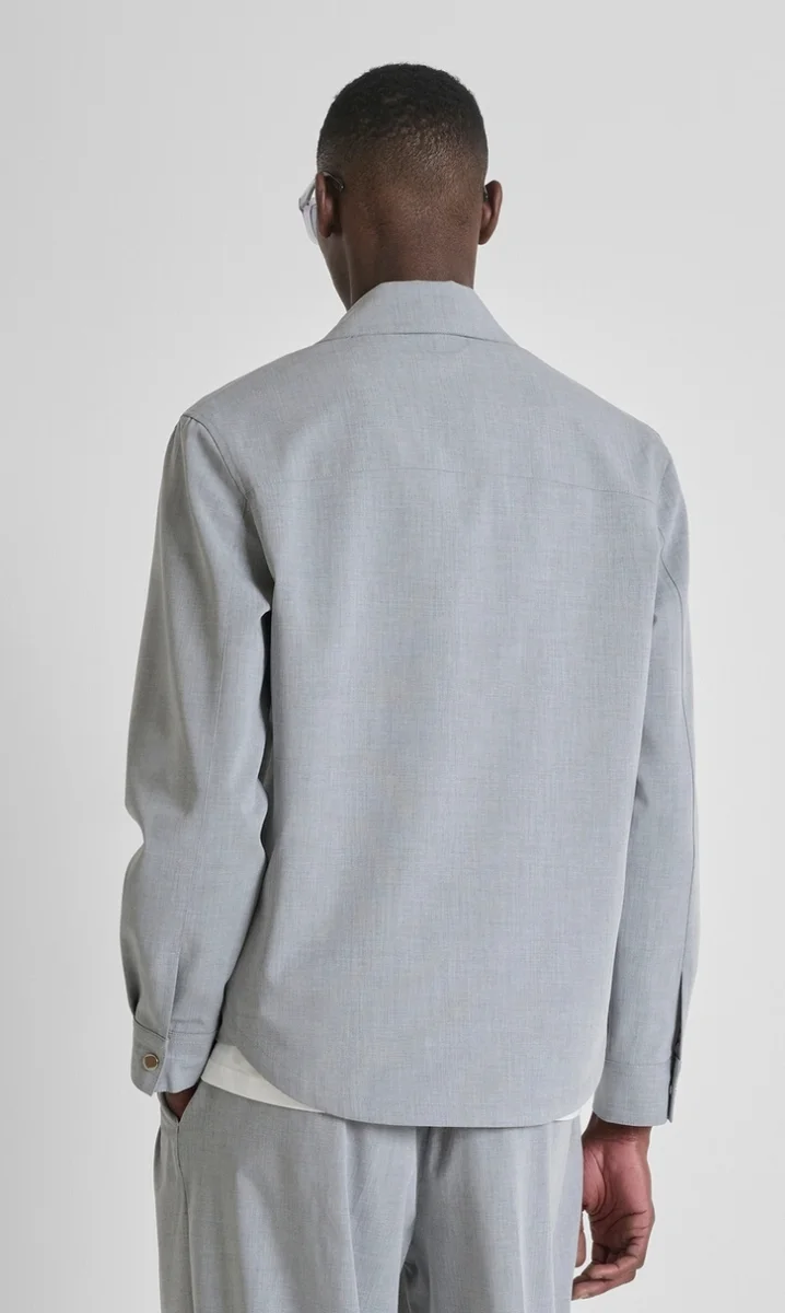 CAMISA MORATO REGULAR FIT «TIRANA» DE MEZCLA DE VISCOSA COMPUESTA ELÁSTICA GRIS