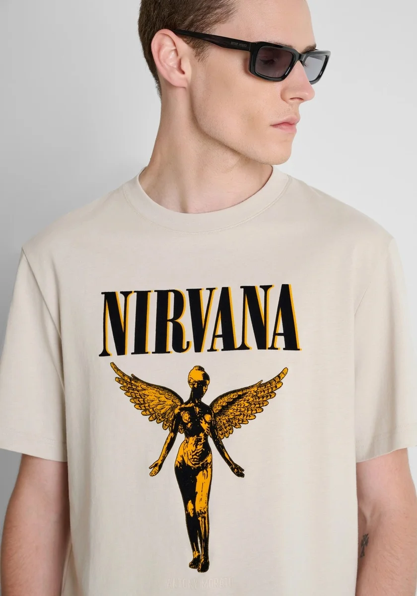 Camiseta Morato Nirvana de algodón con corte relaxed y estampado flock