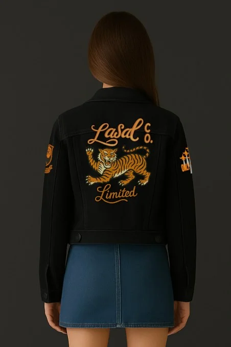 CAZADORA DENIM MUJER LASAL NEGRO