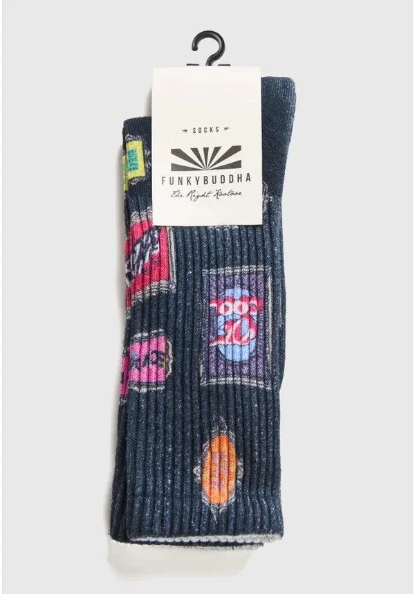 Calcetines Funky Buddha acanalados - Insignia retro