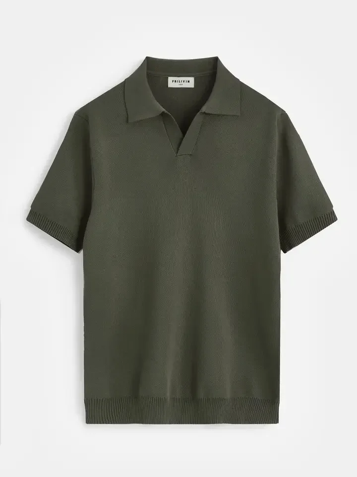 Polo con cuello en v Frilivin Paris verde 
