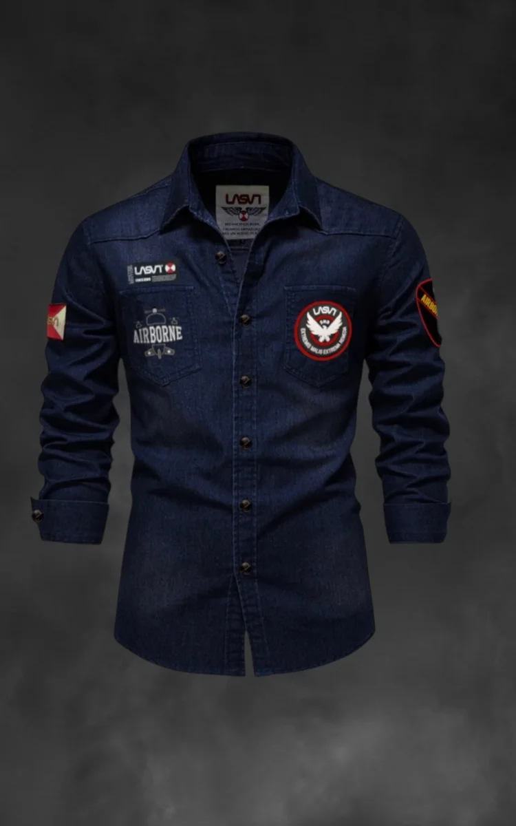 SOBRECAMISA DE HOMBRE LASAL DENIM AIR AZUL OSCURO