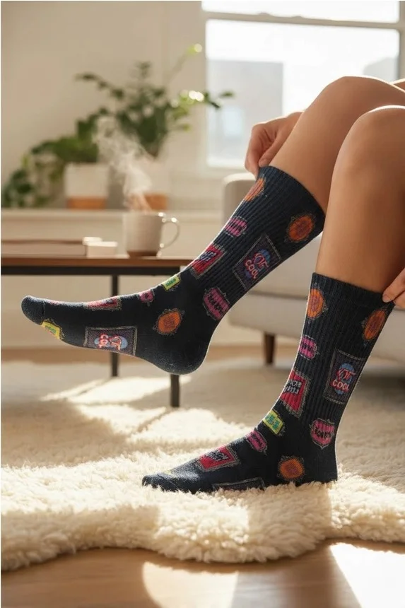Calcetines Funky Buddha acanalados - Insignia retro