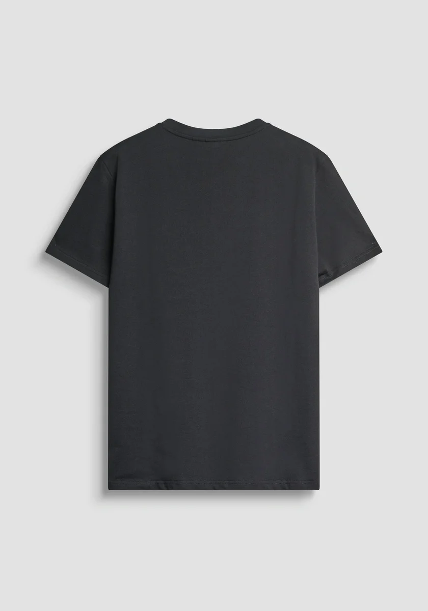 CAMISETA REGULAR FIT DE PUNTO DE ALGODÓN CON PEQUEÑO LOGOTIPO ESTAMPADO