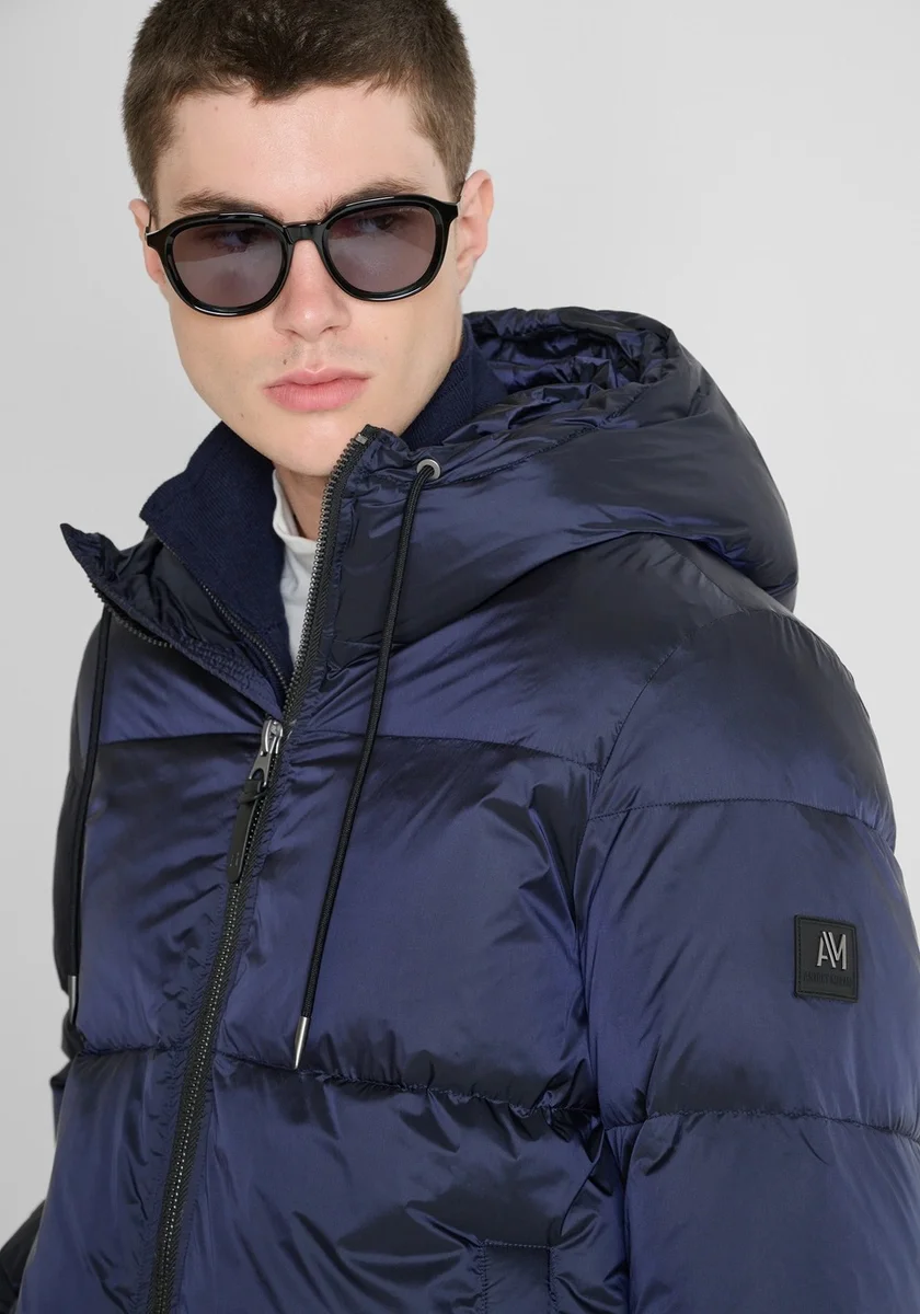 Abrigo Morato azul marino relaxed fit en nylon shioze acolchado